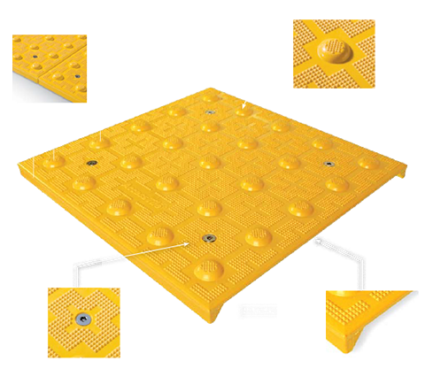 Yellow ADA Tile 2ft x 5ft Replaceable Cast-In-Place - Tactile Warning Devices